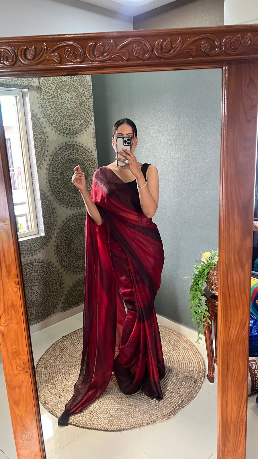 heer Maroon - 1 Min Ready To Wear Maroon Shade Heer Saree