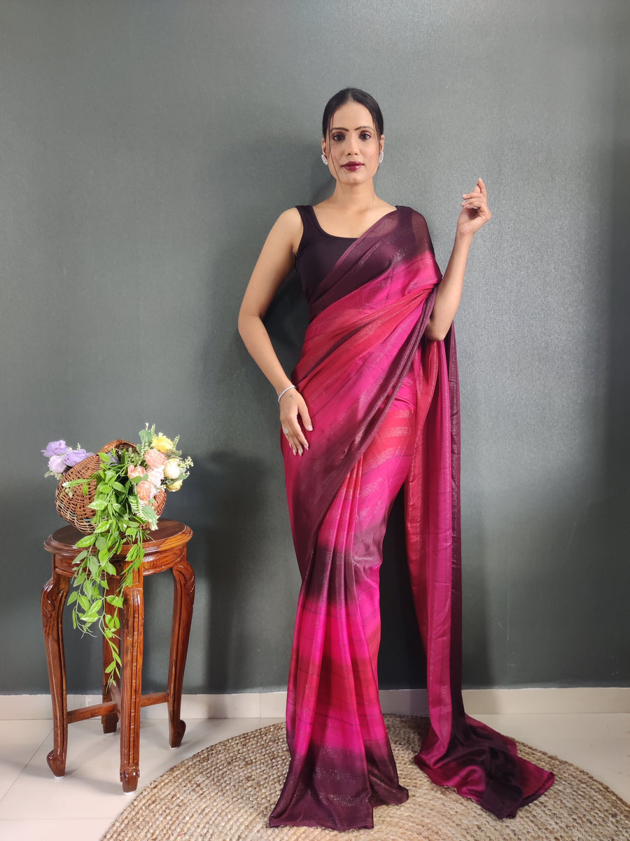 Heer pink 1 MIN Ready To Wear Pink Shade Heer Saree