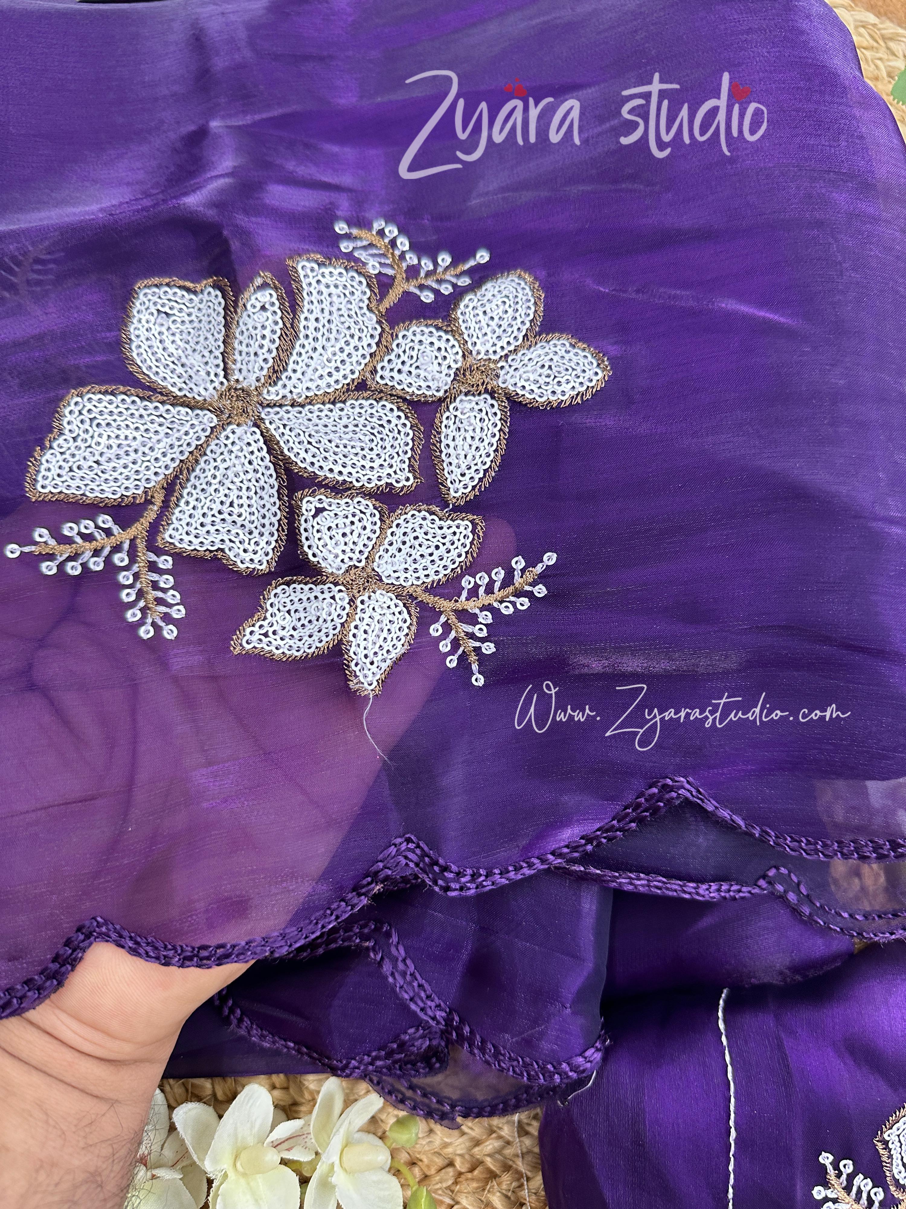 Most Beautiful Saree in Jimmy Choo Silk Fabric with Sequence Embroidery Work Saree and Unstitched Blouse