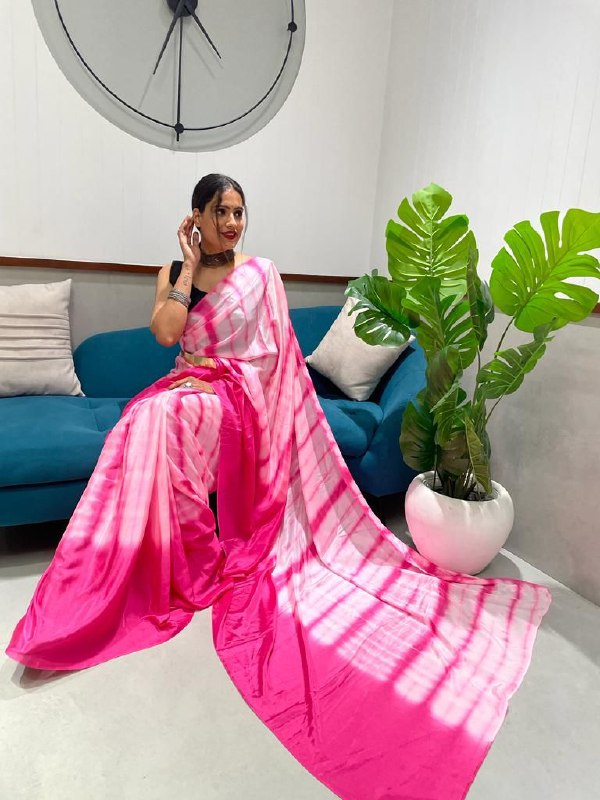 1-min ready to wear in shibori prisma print saree with unstitch blouse