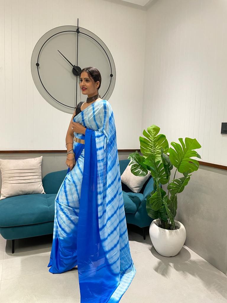 1-min ready to wear in shibori prisma print saree with unstitch blouse