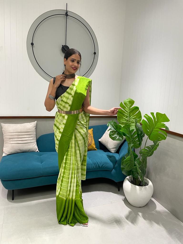 1-min ready to wear in shibori prisma print saree with unstitch blouse